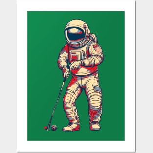 Astronaut Golf Player Posters and Art